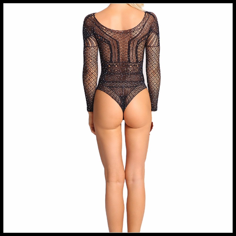 ❤️NEW Sexy Bling Fishnet Bodysuit Lingerie #D02 - Picture 3 of 8